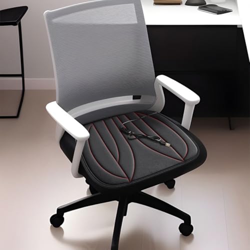 USB Heated Seat Cushion, Plush & Portable Office Chair Pad for a Cosy Warmth at Your Desk or Sofa (Black)