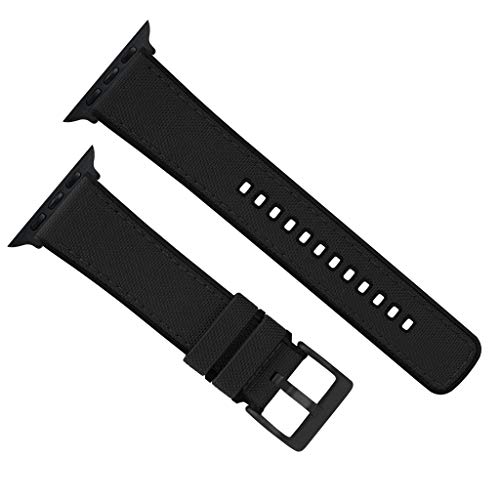 Image of BARTON WATCH BANDS - Cordura Fabric & Silicone Hybrid Watch Bands Compatible with Apple Watch Models - 1, 2, 3, 4, 5, 6, 7, 8, 9, 10, SE, Ultra & Ultra 2