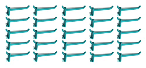JSP Manufacturing Teal Plastic Pegboard Hooks Garage/Tools/Storage/Organization/Jewelry/Crafts - 2 inch, 4 inch, or 6 inch (25, 4 Inch)