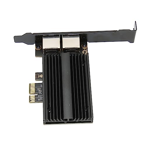 Yunseity PCIe Network Card, 2.5Gbps Dual Port Gigabit Ethernet Card con soporte de perfil bajo para escritorio, estación de trabajo, servidor y laptop miniatura 6