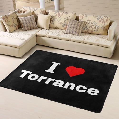 I Love Torrance Area Rug 63x48in Rugs for Living Room