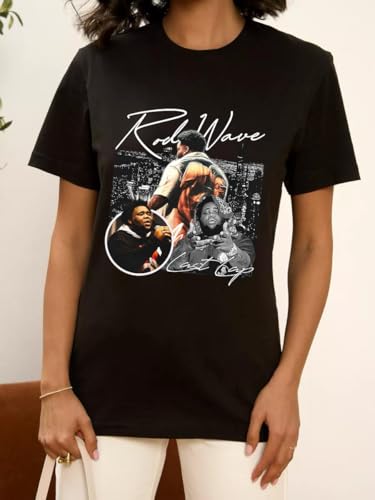 Jkahh Men Rod Music Rapper Wave Shirts Handmade Shirt Retro Tops T Shirts Women Music Fans Shirts Fashion Cotton Soft T-Shirts Short Sleeve Cool Top T-Shirt  thumb #1