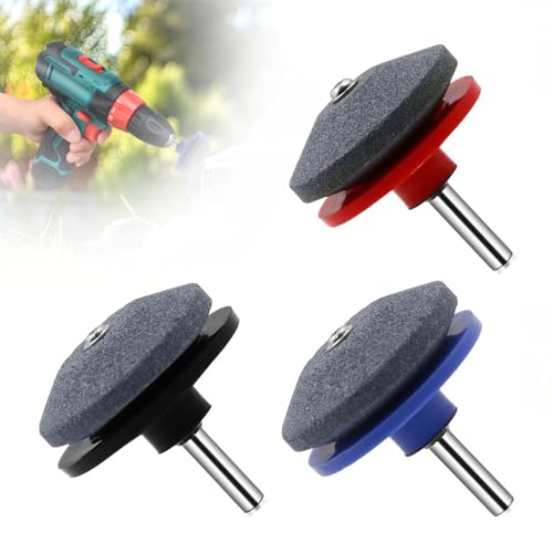 Lawnmower Dull Blade Sharpener,2025 New Lawn Mower Blade Sharpener,Universal Wear Resistant Lawn Mower Blade Tool,Double Layer Corundum Sharpeners for Any Power Hand Drill (A Set)