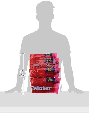 TWIZZLERS Pull 'n' Peel Licorice Candy, Cherry, 28 Ounce Big Bag (Pack of 4) - 4