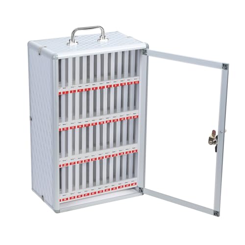 Cell Phone Locker, Portable Phone Storage Cabinet with Handle and Safety Lock Aluminum Alloy Pocket Chart Locked Cell Phone Jail Lock Box for School Classroom Office Exam 48