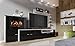 Skraut Home - Mobili per Soggiorno con Camino Elettrico - 170 x 290 x 45 cm - Sistema di Illuminazione LED Effetto Fiamma - Nuovo Modello Olympo - Stile Moderno - Finitura Bianco/Nero immagine