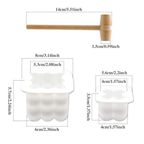 Popmisoler 3 Pack Silicone Candle Mold With Mallet, 3D Handmade Candle Molds For Candle Making, Bubble Candle Molds Silicone Cube Mold For Diy Candle Crafts Making, Candle Decorations #TOP1