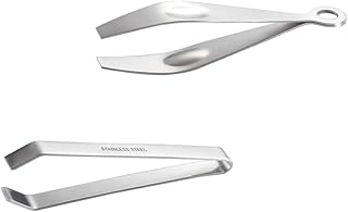 DOITOOL 2pcs Food Tweezers Stainless Steel Cooking Hair Removal Tool for Fish Bone and Chicken Skin Dishwasher Safe Precision Grip for Kitchen Preparation
