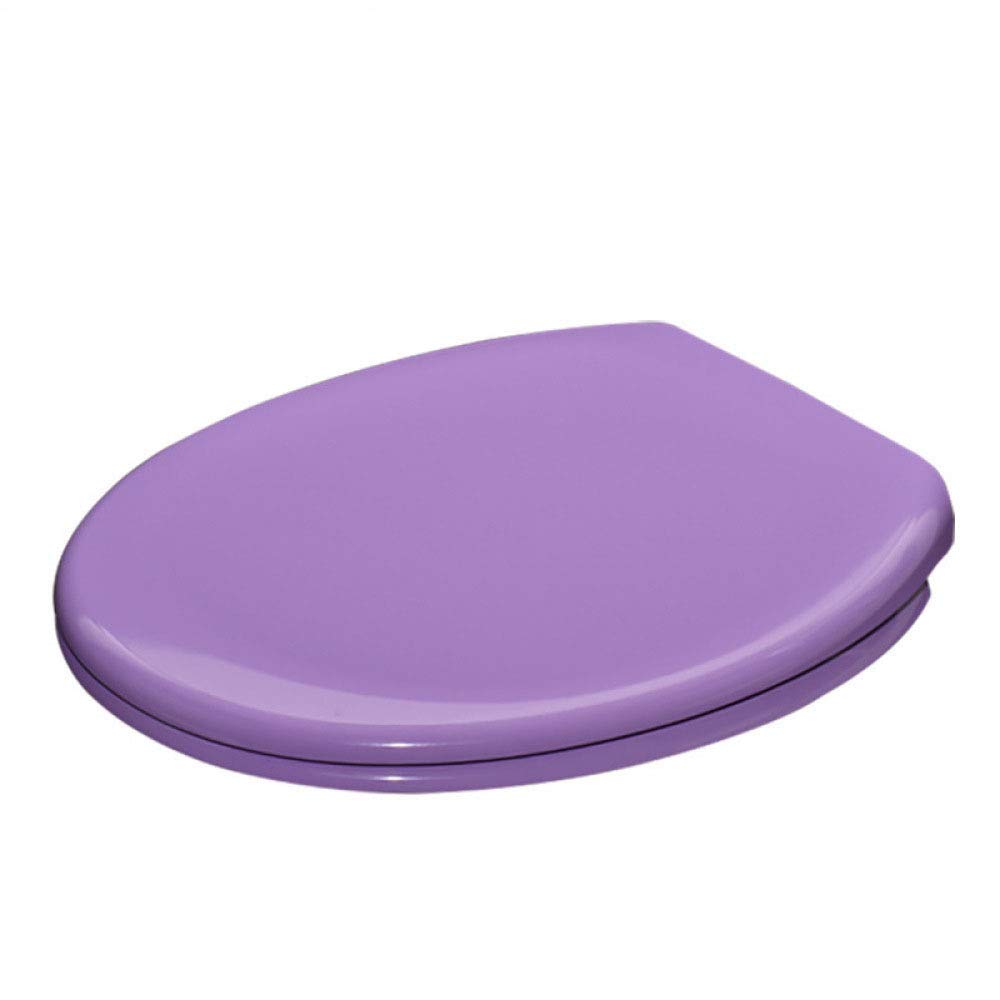 Toilet seat， Toilet seat Cover Seat O Type Cover with Cushioning Urea-Formaldehyde(Purple)