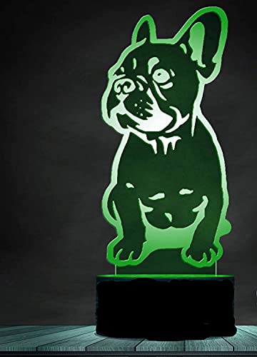 Jinson well 3D französische bulldogge hund Lampe optische Illusion Nachtlicht, 7 Farbwechsel Touch Switch Tisch Schreibtisch Dekoration Lampen perfekte mit Acryl USB Spielzeug