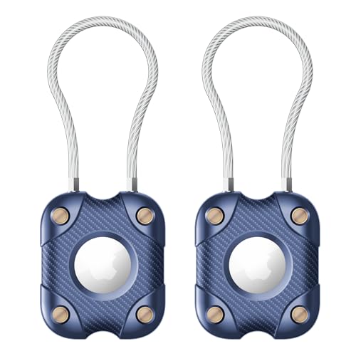 Ya en manzanajugosa.com: Soporte para Airtag con cable de alambre, llavero Airtag de bloqueo seguro, IPX7 impermeable, funda protectora dura de 360° para Apple Air Tag para llavero, llavero, coche, equipaje, azul, 2 Paquete