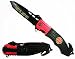8.5" GRIP HANDLE TANTO BLADE Firefighter Rescue Pocket Knife FIRST IN LAST OUT With Seat Belt Cutter & Glass Breaker