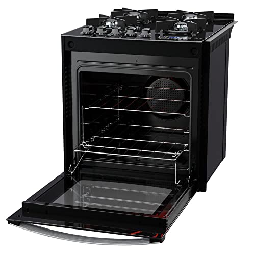 Fogão de embutir Atlas 4 bocas preto mesa de vidro - Top Gourmet Glass