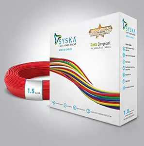 SYSKA PVC WFRD511004 FR-1.5 sq mm Cables (90 m, red)