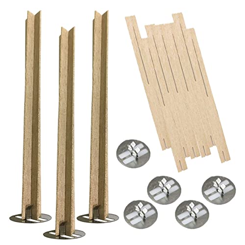 50 Piezas Mechas de Madera para Velas con Base Metálica
