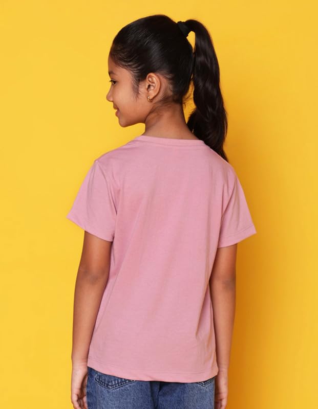 Image of Nusyl Girls Half Sleeves T-Shirt for Kids | Cute Printed Casual Wear | Soft Cotton Blend | Comfortable Regular Fit | 2-16 Years | Multiple Colors & Pack Options