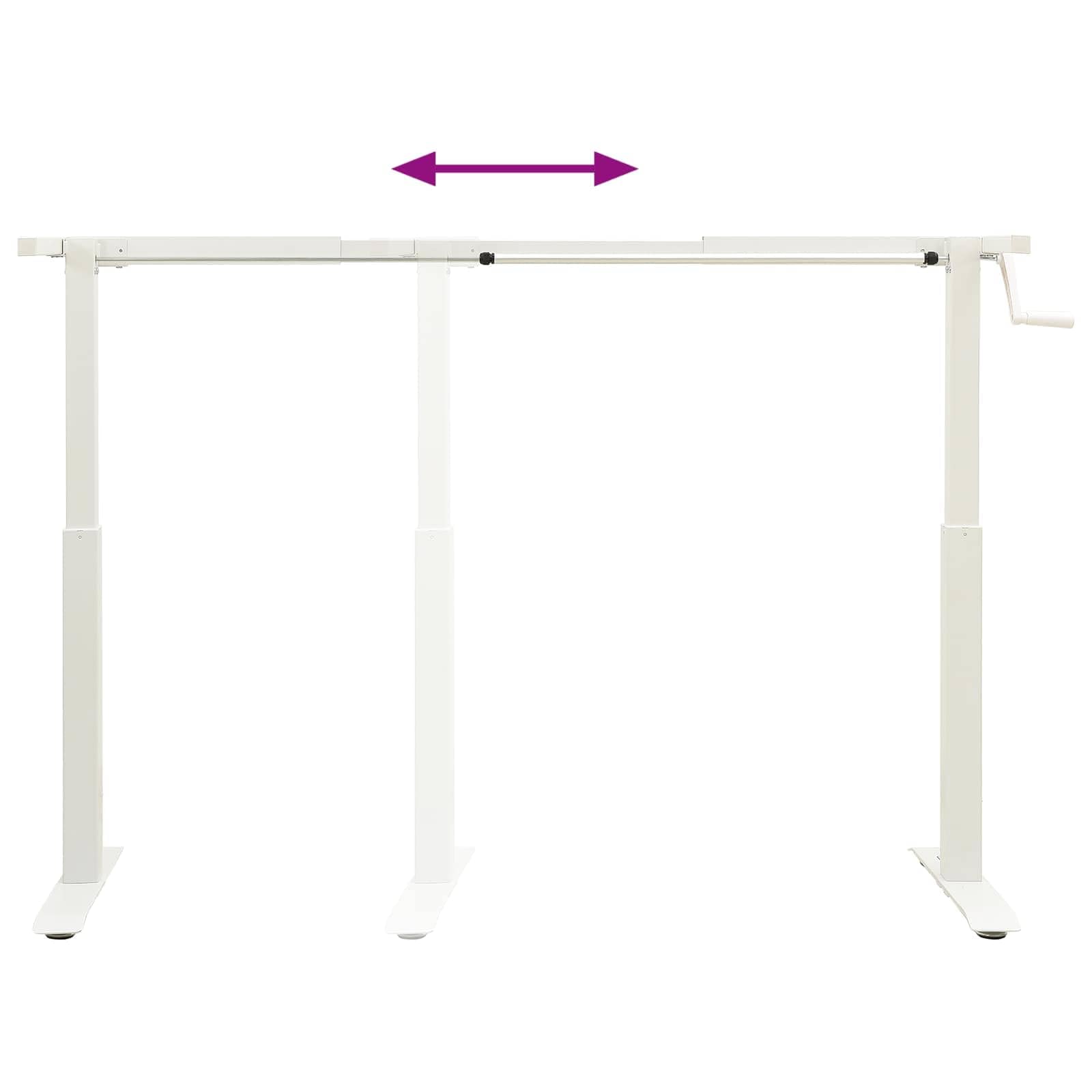 Scrivania regolabile in altezza in legno di rovere massiccio con telaio in acciaio, 120 x 60 cm, bianca e naturale, ergonomica, per home office, ufficio, gaming, laptop, salvaspazio e robusta