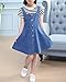 Girls Denim Dungaree Dress Kids Fashion Denim Skirt Stretch Jeans Dungarees Dress Pinafore Blue 9-10 Years