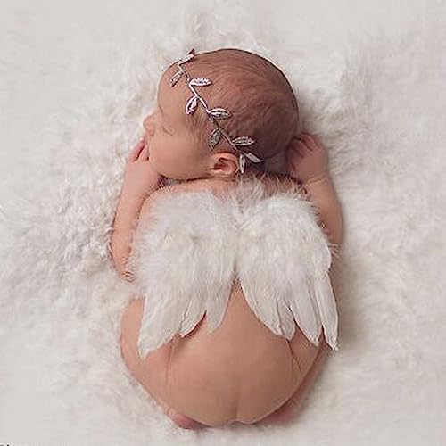 Infant Angel Wing Baby Angel Feather Wings Baby Photo Props Chic Leaf Headband Baby Newborn Photography Angel Wings3