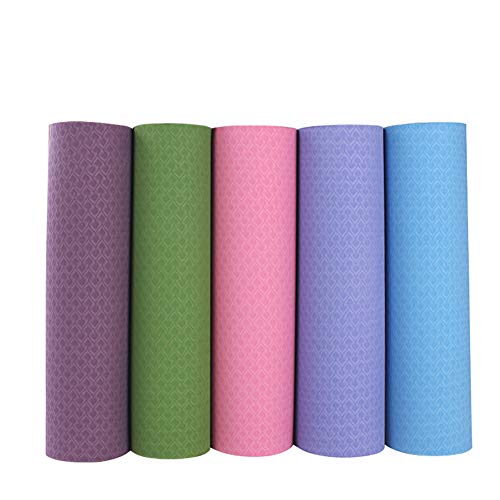 AnnQUYANG Yoga Mat Pilates Gymnastics Mat Training Mat Fitness Mat Including Exercise Poster + Carry Strap Phthalate-Free SGS Tested TPE, 183 x 61 x 0.8 cm Extra Thick,Green
