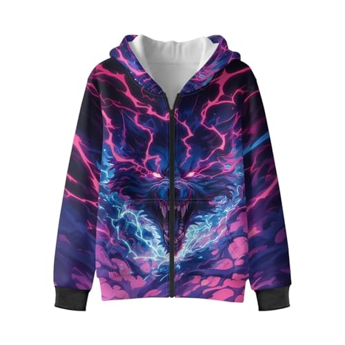 Unisex Boys Fleece Jacket Hoodie Lined Zip Up Hooded Sweatshirt Kids Winter Jackets with Pocket3