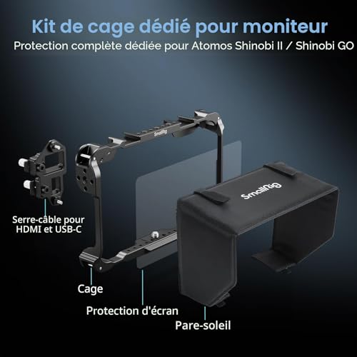 Cage Atomos Shinobi II pare-soleil protection ecran SmallRig 5030