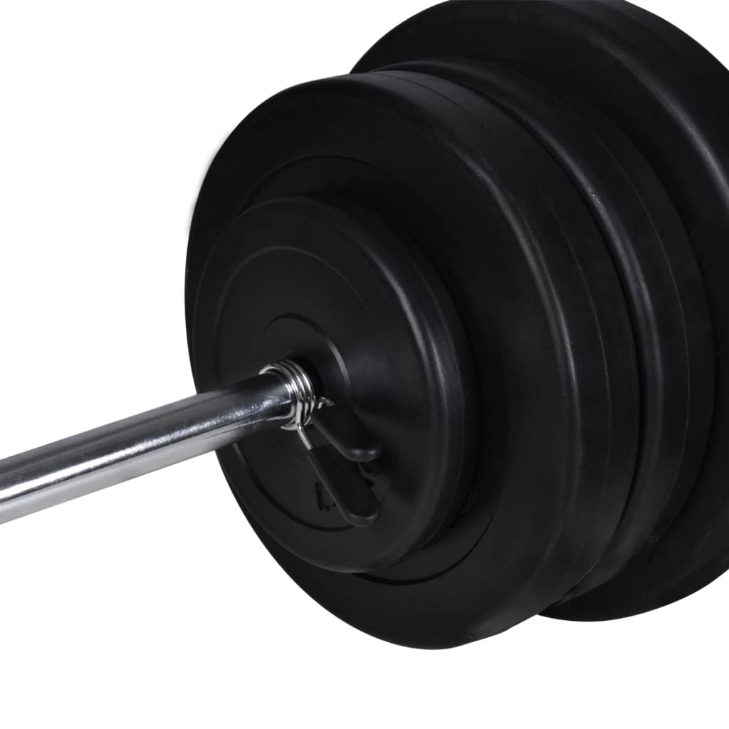 Hantelbank mit Langhantel und Kurzhantel Set 60,5 kg Stahl verstellbar 5-fach für Krafttraining und Muskelaufbau zuhause Fitnessgerät für Ganzkörper Workout und Bankdrücken
