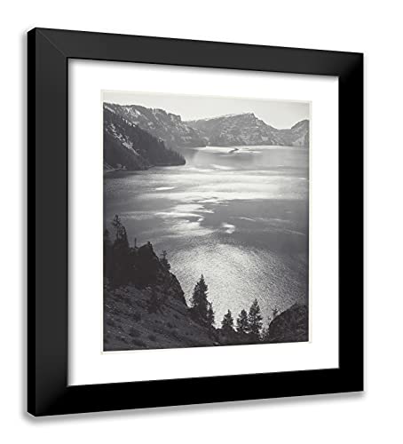 ArtDirect Ansel Adams 20x23 Black Modern Framed Art Print Titled Afternoon Sun, Crater Lake National Park, Oregon