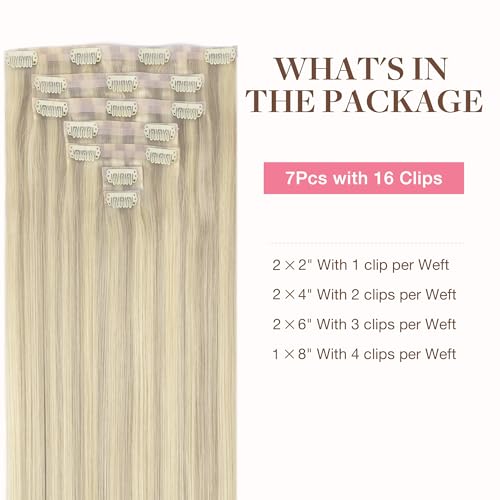 Image of GOO GOO Seamless Clip in Hair Extensions Real Human Hair Remy Extensions