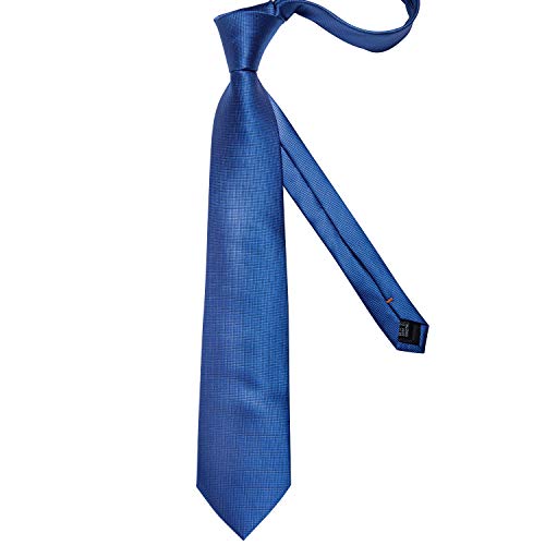 Image of DiBanGu Mens Solid Color Tie and Pocket Square Set Woven Silk Plain Necktie & Handkerchief for Men Wedding Party Formal