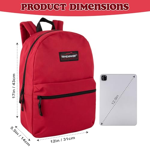 Image of Trail maker Classic 17 inch Backpacks with Adjustable Padded Straps | School Backpacks for Girls, Boys