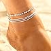 Produktbild Bohend Boho Fußkette Armband Silber kristall Einstellbar Multilayer Knöchel Armbänder Strand Fußketten Schmuck Zubehör Für Frauen Und Mädchen