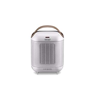 De’Longhi Capsule HFX30C18.IW Keramische verwarming, mobiele ventilatorkachel met 1800 W, 2 warmtestanden, anti-vorstfunctie, voor ruimtes tot 55 m³, wit