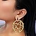 Vankula 2PCS Fashion Pentagram Wreath Hypoallergenic Stainless Steel Plugs Ear Weight 6g Gauges Tunnels Piercing Expander Stretchers Body Jewelry (Gold, 6g(4mm))