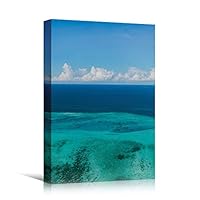 Canvas Wall Art Calm Seas Beach Beach Blue Coastal Cool Photography Relax/Calm - 12x18 inches