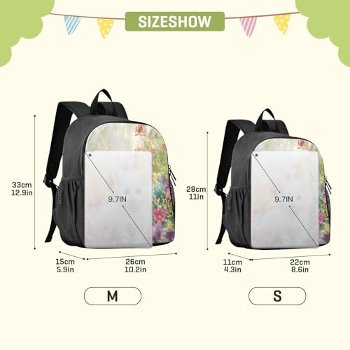RunningBear Cat Flowers Beige Kids Backpack for Boys Girls Lightweight Schoolbag for Girls School2