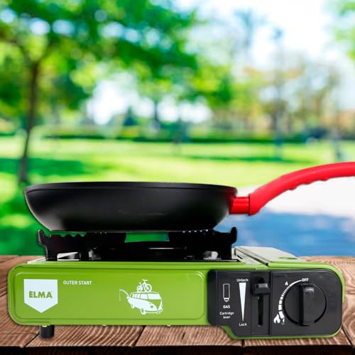 Camping Stove Portable Compatible with Gas Cartridges 2,3 kW Ideal for Camping/Road Trips | Precise Heat Control | Briefcase Included - Image 4