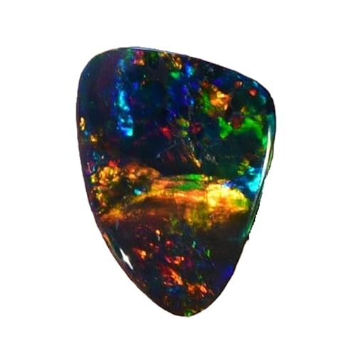 OPAL_WORLD 1 pièce d'opale noire australienne naturelle 10,5 x 7 mm forme fantaisie cabochon taillé en vrac pour la fabrication de bijoux | OW_00001, 10.5x7mm, Gemme, Opale noire australienne