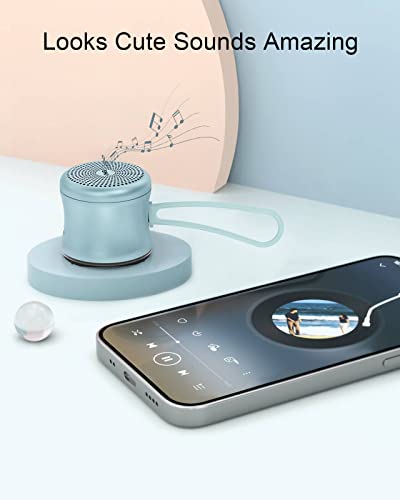 EWA A119 Mini Bluetooth Lautsprecher mit Umhängeband, Kleiner Lautsprecher mit Bassstrahler, IPX7 Wasserdicht, Winzig, aber Leistungsstark, Drahtloser Metalllautsprecher für Zuhause, Büro, usw. (Blau) – Bild 3