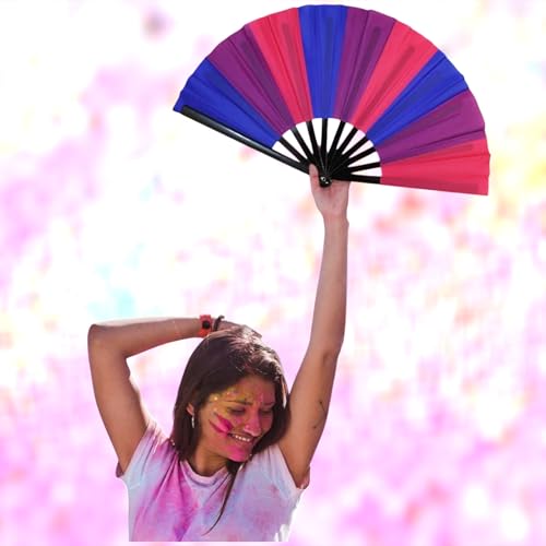 Image of Bisexual BI Pride Large Black Clacking Fan