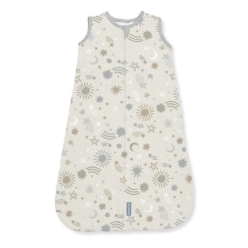 Image of SwaddleMe by Ingenuity Baby Night Sack Sleeper, Size 0-3 Months, 7-14 Pounds, 1.0 TOG, 2-Way Zipper, 100% Cotton, Baby Wearable Blanket - Celestial Dance