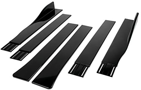 6PCS Side Skirt Extension Rocker Splitters Diffuser Lip, Air-Dam-Chin Spoiler, Tirm Protector Body Kit 86" x 4" Universal (Painted Black)