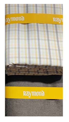 Image of Raymond Men's Striped Cotton Formal Shirt & Trouser fabric, Check Pattern, Premium Business Wear