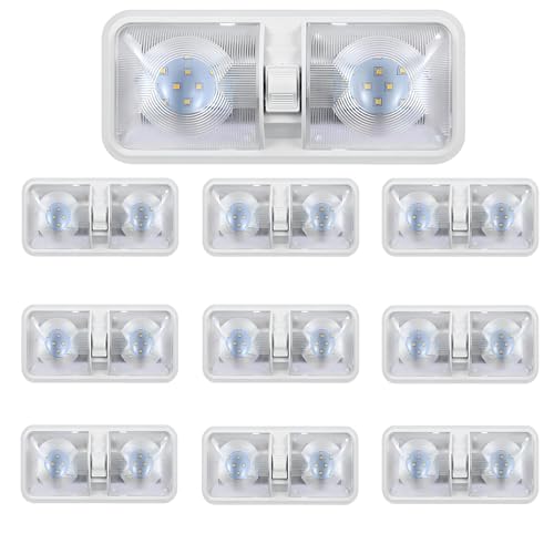 Image of 12 Volt LED RV Lights with ON /Off Switch - Neutral 4000-4500K 7W 800LM, Interior Lighting for RV Van Trailer Camper Boat - Pack of 10