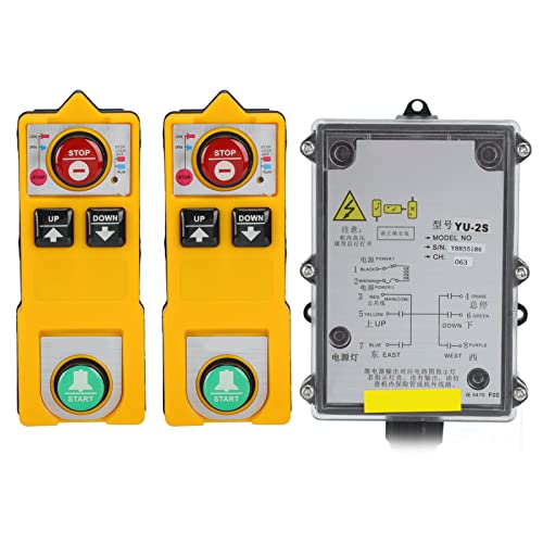 Hilitand Polipasto Industrial Cran Control Remoto InaláMbrico Impermeable Elevador eléCtrico Radi Transmisor Receptor para GrúAs Puente 328.1ft (AC 220V)