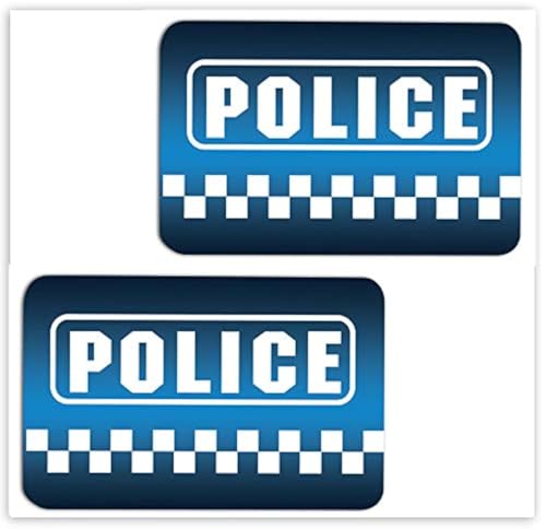 2 x PVC Laminated Police Logo Funny Stickers B 6