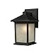 Z-Lite 507S-BK Holbrook Outdoor Wall Light, Metal Frame, Black Finish and White Seedy Shade of Glass Material