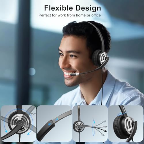 Image of emaiker monaural USB Headset with Stereo Headphone Noise cancelation Microphone Computer Phone Headset for Drangon Voice Recognition Speech Dictation Skype Chat