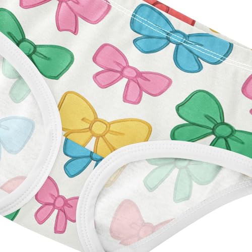 Bows Pattern All Seasons Girls' Panties Breathable Underwear for Girls in Sizes 2T,3T, 4T, 5T, 6Y and 8Y4