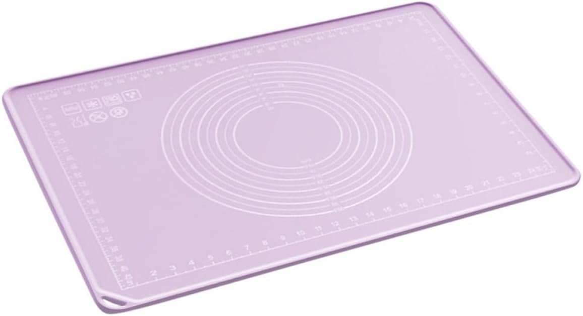 Silicone Pastry Mat 40x60cm Non-stick Reusable Dough Rolling Mat Kitchen Baking Tool Purple for Home Baking